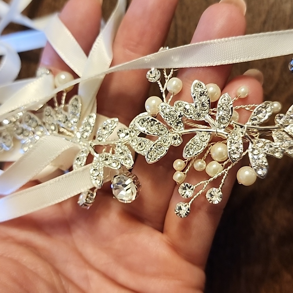 Crystal Pearl Vine Tieback for Wedding Hair